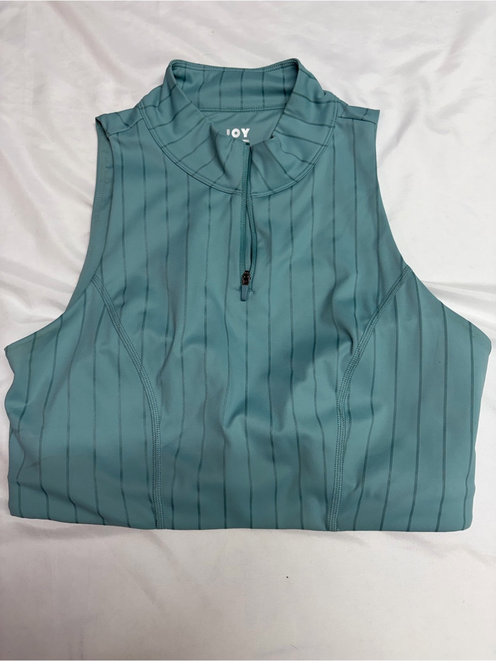 JoyLab Teal Mock-Neck Zip Tank